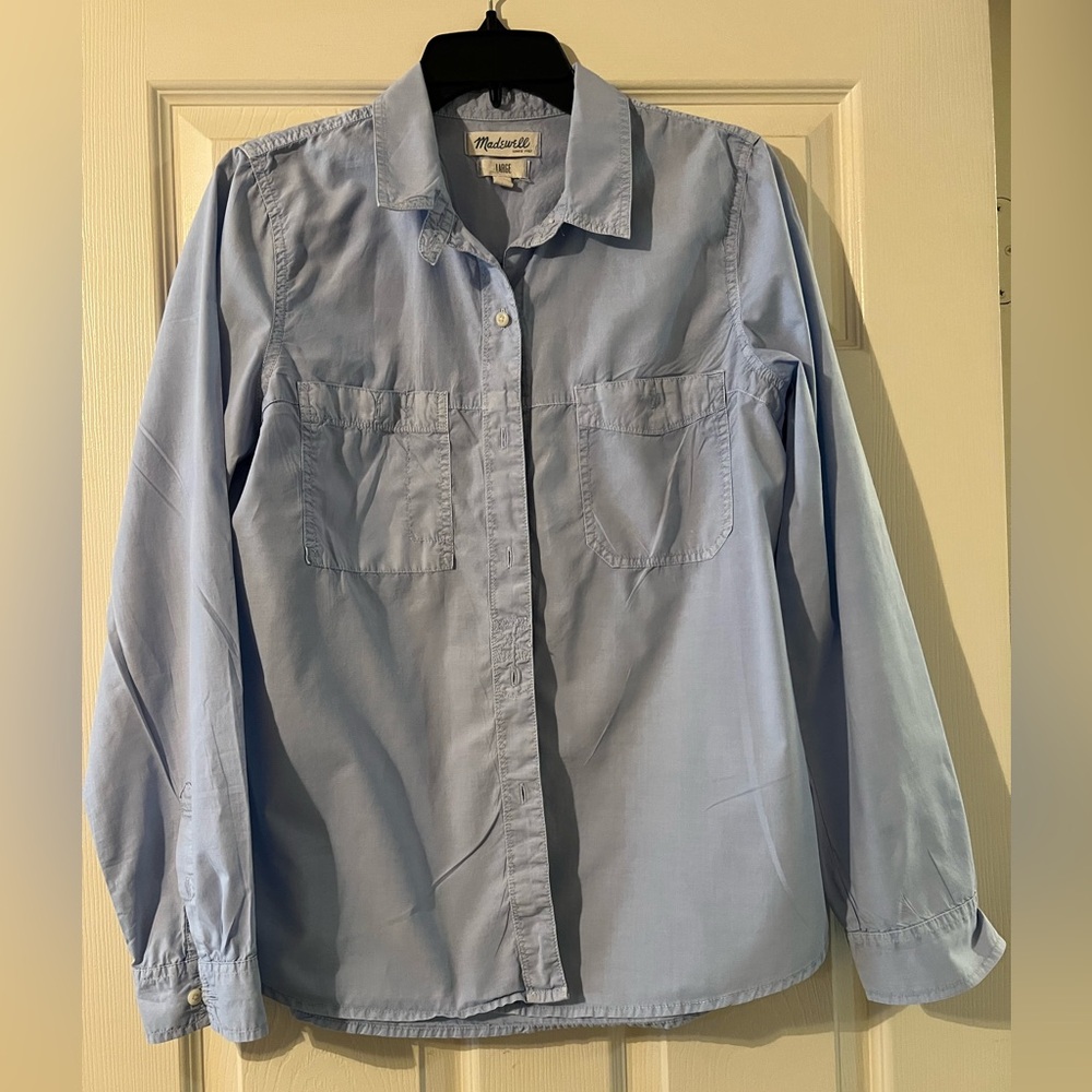 Madewell Top in Distressed Blue Size L